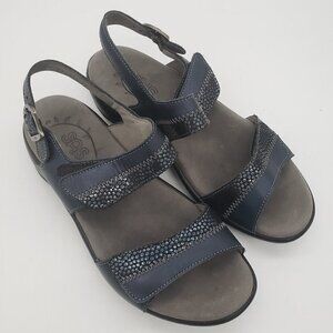 SAS Women's Blue Hook And Loop Comfort Nudu Heel Strap Sandal Size 6 1/2 M